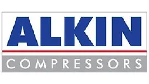 blue and gery Alkin Compressors logo
