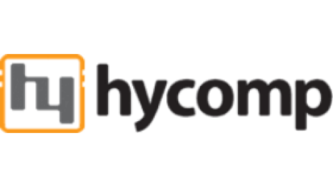 orange, grey and black Hycomp logo